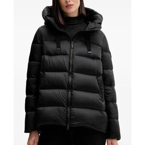 Bomboogie Black Down Puffer Jacket Hooded Water Repellent Windstopper Womens 3